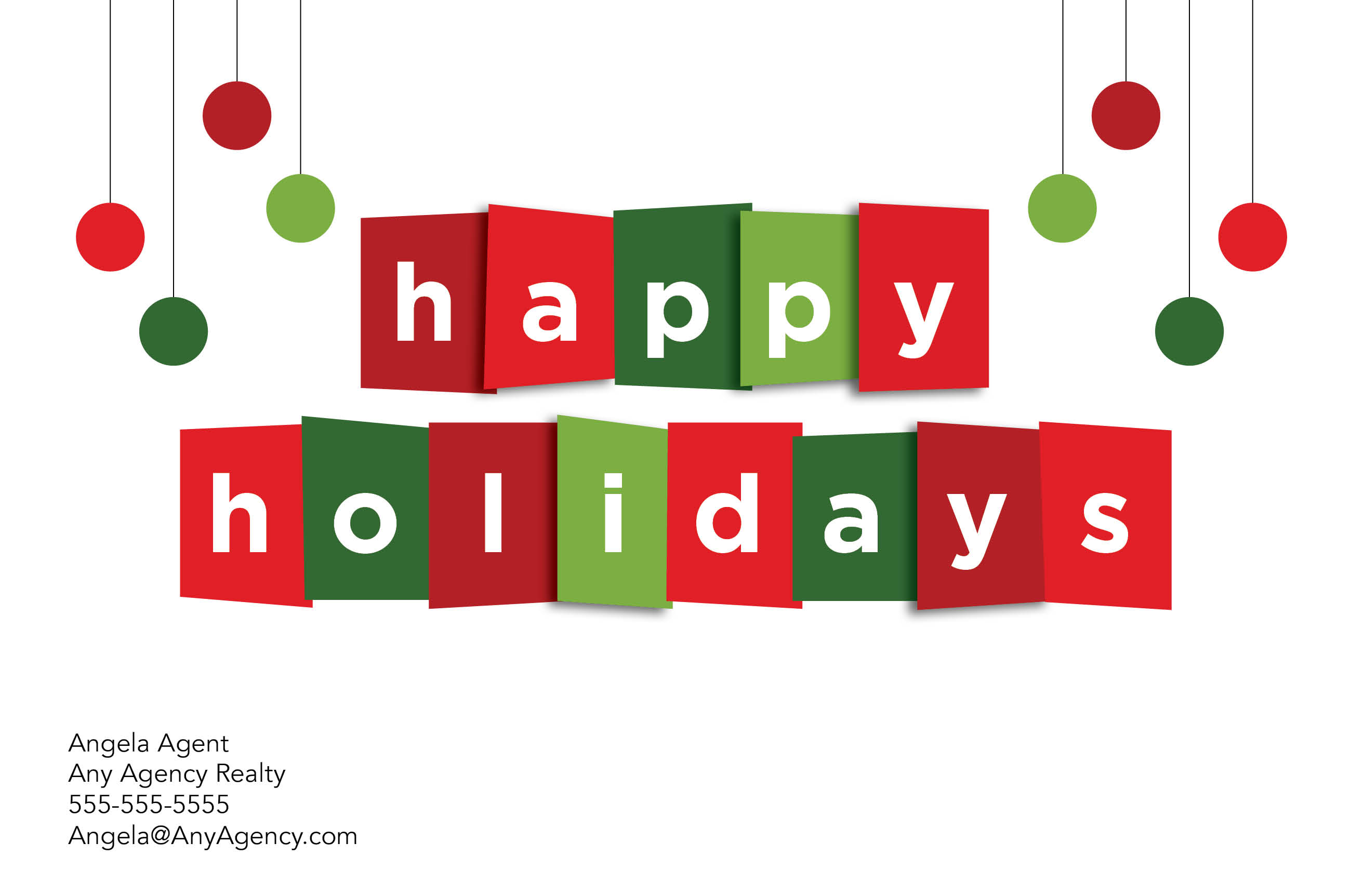 Happy Holidays (red & green)